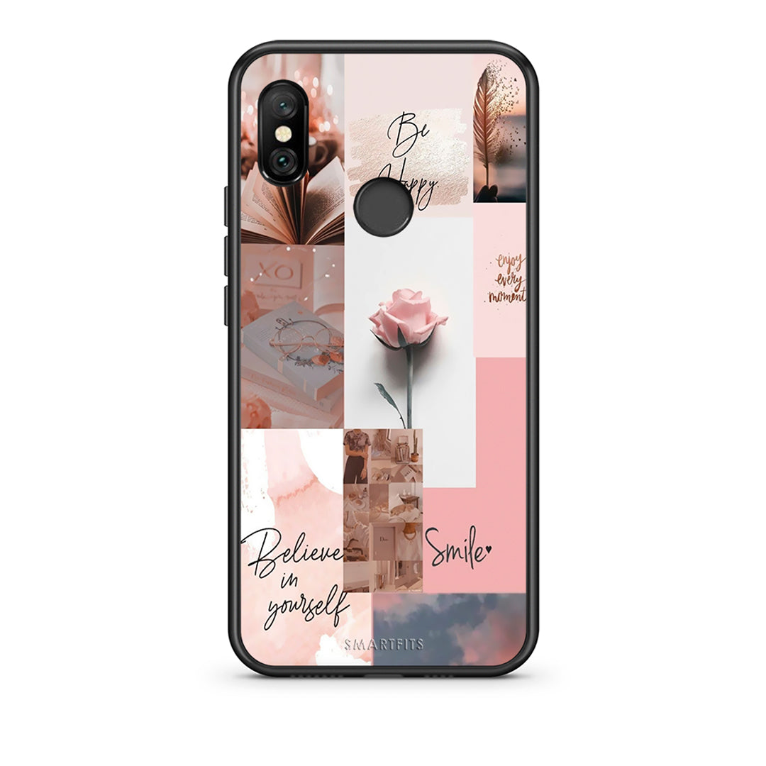 Xiaomi Redmi Note 6 Pro Aesthetic Collage θήκη από τη Smartfits με σχέδιο στο πίσω μέρος και μαύρο περίβλημα | Smartphone case with colorful back and black bezels by Smartfits