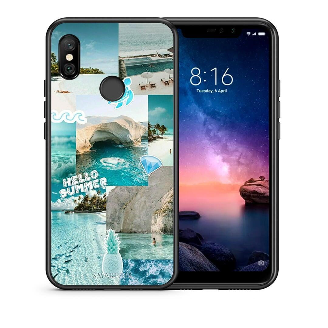 Θήκη Xiaomi Redmi Note 6 Pro Aesthetic Summer από τη Smartfits με σχέδιο στο πίσω μέρος και μαύρο περίβλημα | Xiaomi Redmi Note 6 Pro Aesthetic Summer case with colorful back and black bezels