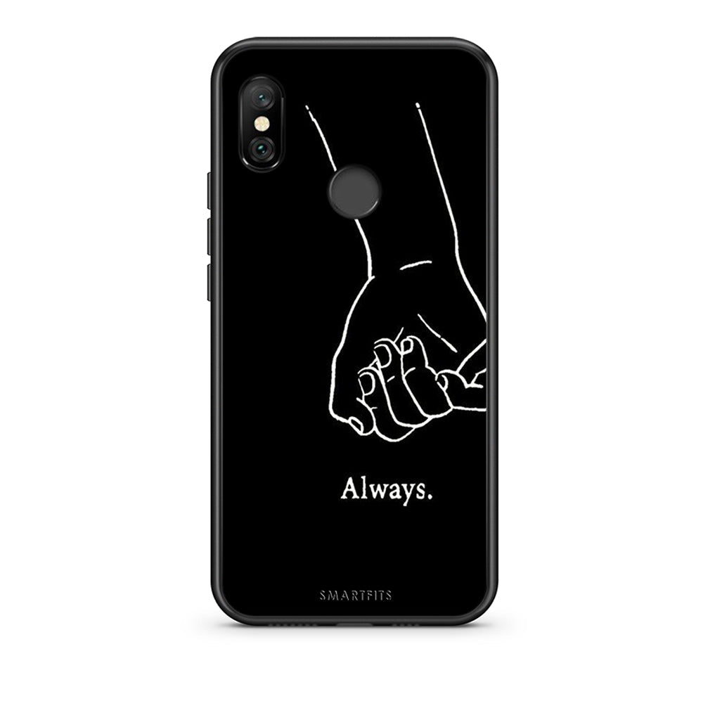 Xiaomi Redmi Note 6 Pro Always & Forever 1 Θήκη Αγίου Βαλεντίνου από τη Smartfits με σχέδιο στο πίσω μέρος και μαύρο περίβλημα | Smartphone case with colorful back and black bezels by Smartfits