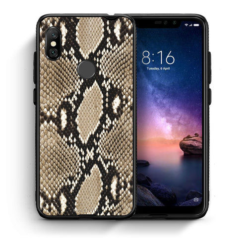 Θήκη Xiaomi Redmi Note 6 Pro Fashion Snake Animal από τη Smartfits με σχέδιο στο πίσω μέρος και μαύρο περίβλημα | Xiaomi Redmi Note 6 Pro Fashion Snake Animal case with colorful back and black bezels