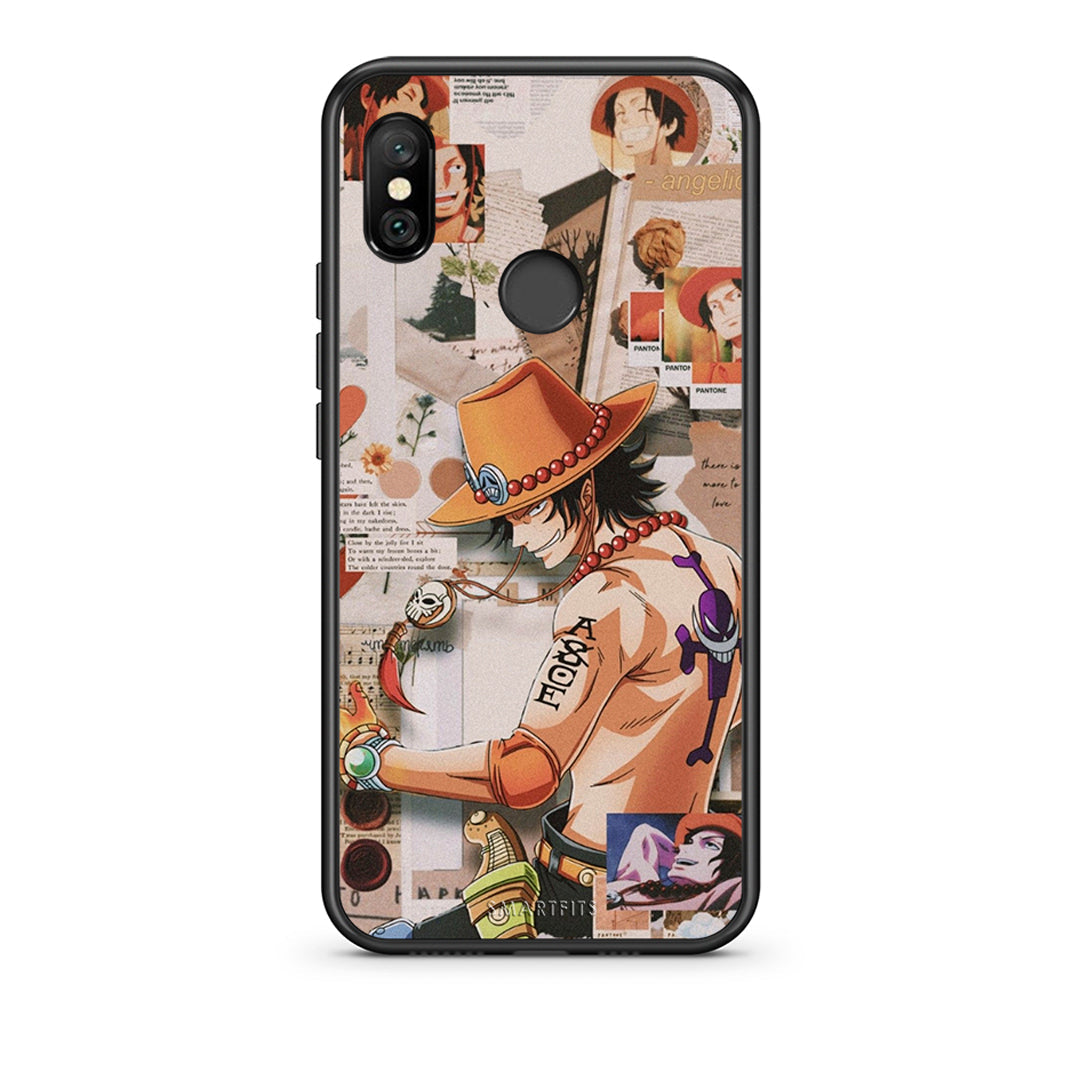 Xiaomi Redmi Note 6 Pro Anime Collage θήκη από τη Smartfits με σχέδιο στο πίσω μέρος και μαύρο περίβλημα | Smartphone case with colorful back and black bezels by Smartfits
