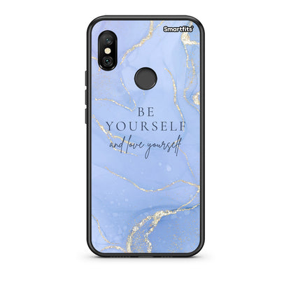 Xiaomi Redmi Note 6 Pro Be Yourself θήκη από τη Smartfits με σχέδιο στο πίσω μέρος και μαύρο περίβλημα | Smartphone case with colorful back and black bezels by Smartfits