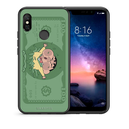 Θήκη Αγίου Βαλεντίνου Xiaomi Redmi Note 6 Pro Big Money από τη Smartfits με σχέδιο στο πίσω μέρος και μαύρο περίβλημα | Xiaomi Redmi Note 6 Pro Big Money case with colorful back and black bezels