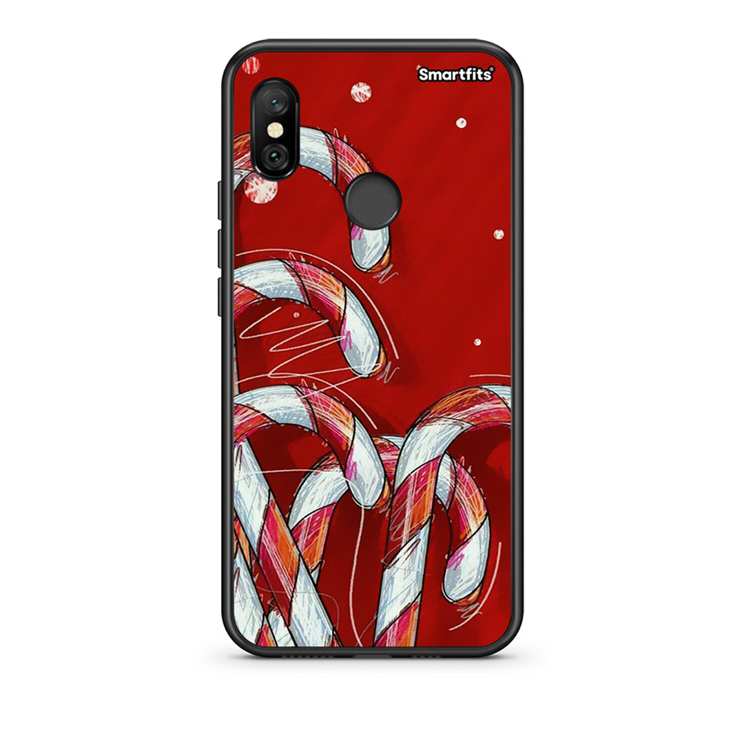 Xiaomi Redmi Note 6 Pro Candy Cane θήκη από τη Smartfits με σχέδιο στο πίσω μέρος και μαύρο περίβλημα | Smartphone case with colorful back and black bezels by Smartfits