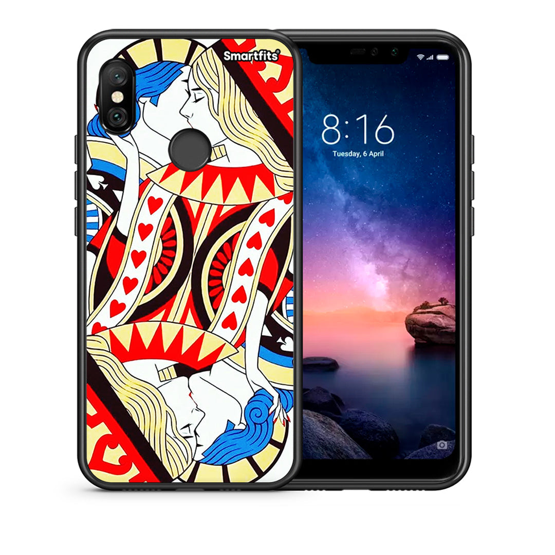 Θήκη Xiaomi Redmi Note 6 Pro Card Love από τη Smartfits με σχέδιο στο πίσω μέρος και μαύρο περίβλημα | Xiaomi Redmi Note 6 Pro Card Love case with colorful back and black bezels
