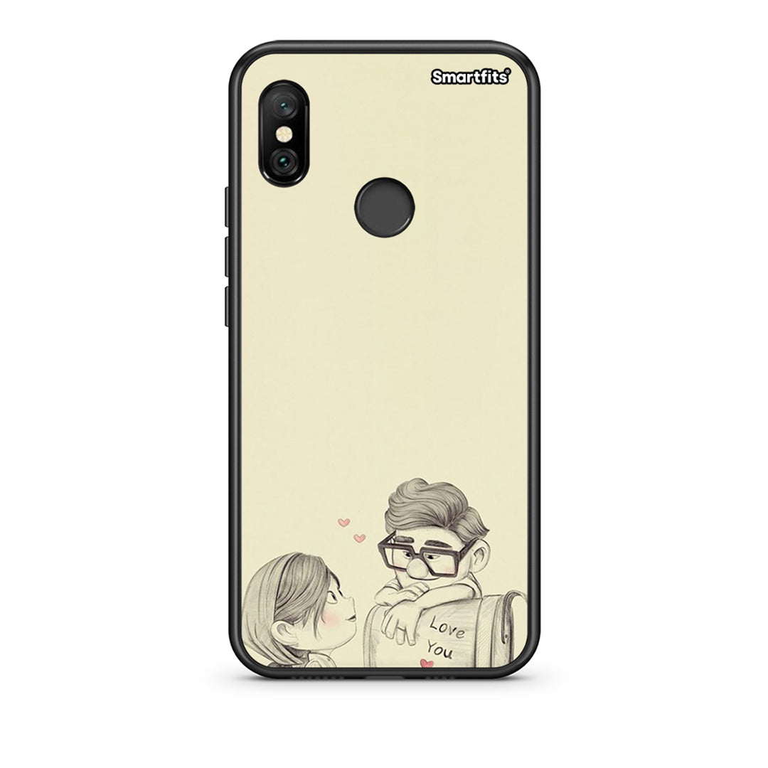 Xiaomi Redmi Note 6 Pro Carl And Ellie θήκη από τη Smartfits με σχέδιο στο πίσω μέρος και μαύρο περίβλημα | Smartphone case with colorful back and black bezels by Smartfits