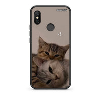 Thumbnail for Xiaomi Redmi Note 6 Pro Cats In Love Θήκη από τη Smartfits με σχέδιο στο πίσω μέρος και μαύρο περίβλημα | Smartphone case with colorful back and black bezels by Smartfits