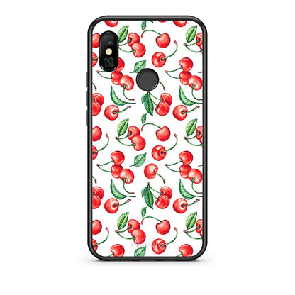 Xiaomi Redmi Note 6 Pro Cherry Summer θήκη από τη Smartfits με σχέδιο στο πίσω μέρος και μαύρο περίβλημα | Smartphone case with colorful back and black bezels by Smartfits