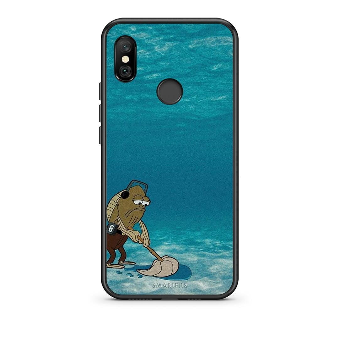 Xiaomi Redmi Note 6 Pro Clean The Ocean Θήκη από τη Smartfits με σχέδιο στο πίσω μέρος και μαύρο περίβλημα | Smartphone case with colorful back and black bezels by Smartfits
