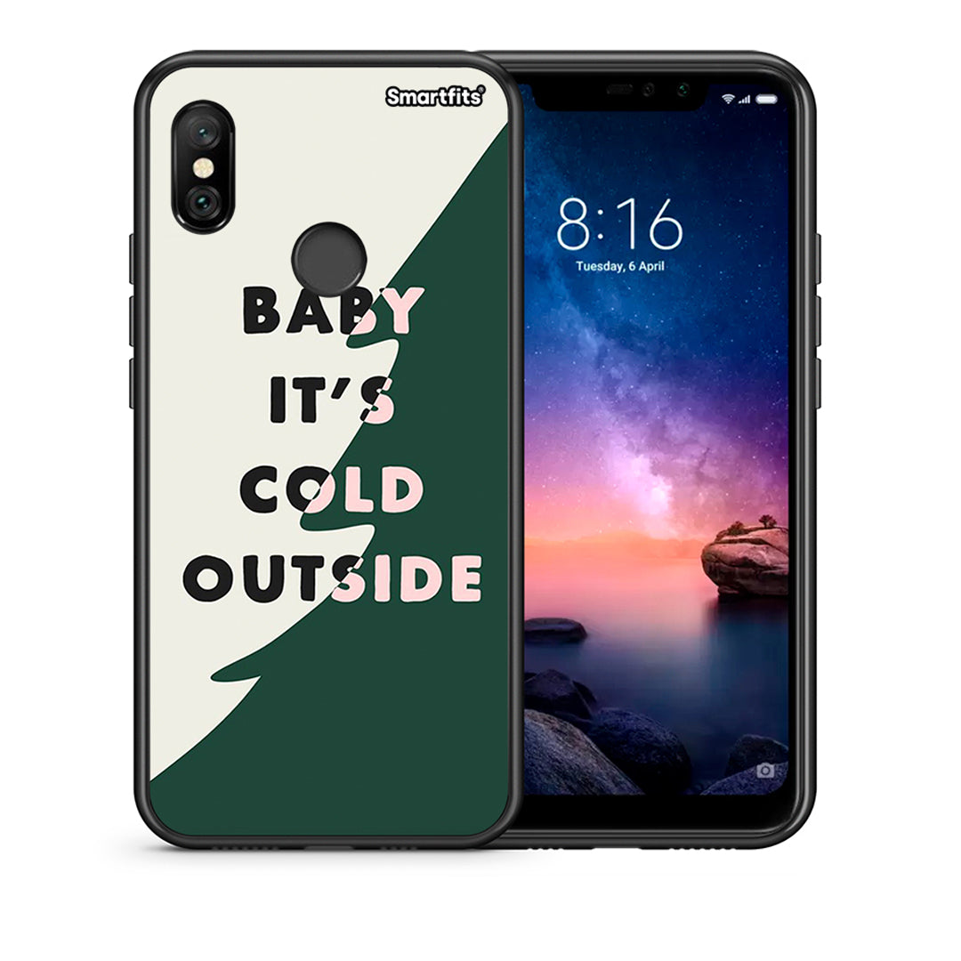 Θήκη Xiaomi Redmi Note 6 Pro Cold Outside από τη Smartfits με σχέδιο στο πίσω μέρος και μαύρο περίβλημα | Xiaomi Redmi Note 6 Pro Cold Outside case with colorful back and black bezels