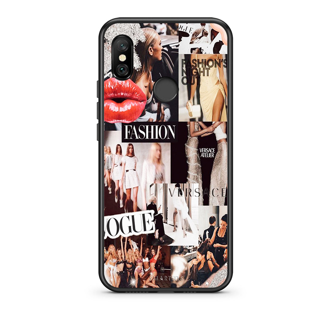 Xiaomi Redmi Note 6 Pro Collage Fashion Θήκη Αγίου Βαλεντίνου από τη Smartfits με σχέδιο στο πίσω μέρος και μαύρο περίβλημα | Smartphone case with colorful back and black bezels by Smartfits