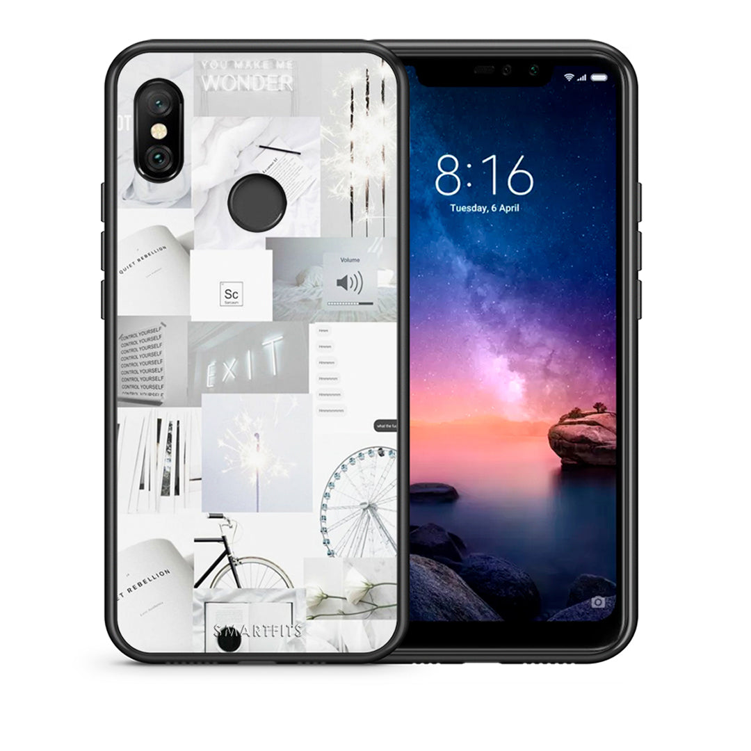 Θήκη Αγίου Βαλεντίνου Xiaomi Redmi Note 6 Pro Collage Make Me Wonder από τη Smartfits με σχέδιο στο πίσω μέρος και μαύρο περίβλημα | Xiaomi Redmi Note 6 Pro Collage Make Me Wonder case with colorful back and black bezels