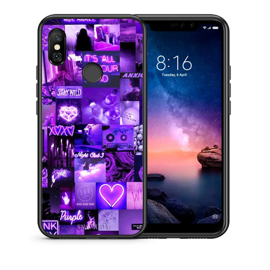 Θήκη Αγίου Βαλεντίνου Xiaomi Redmi Note 6 Pro Collage Stay Wild από τη Smartfits με σχέδιο στο πίσω μέρος και μαύρο περίβλημα | Xiaomi Redmi Note 6 Pro Collage Stay Wild case with colorful back and black bezels