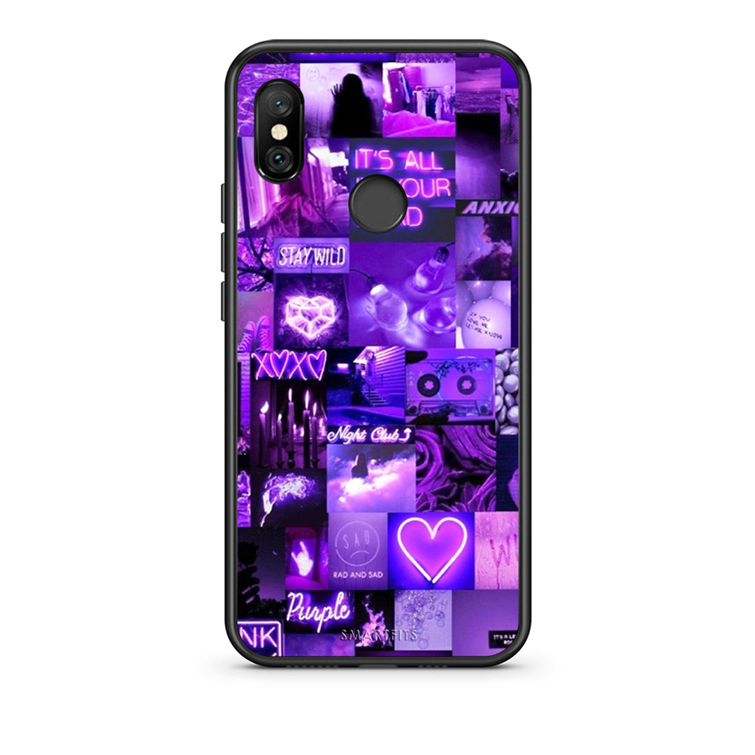 Xiaomi Redmi Note 6 Pro Collage Stay Wild Θήκη Αγίου Βαλεντίνου από τη Smartfits με σχέδιο στο πίσω μέρος και μαύρο περίβλημα | Smartphone case with colorful back and black bezels by Smartfits