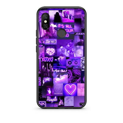 Xiaomi Redmi Note 6 Pro Collage Stay Wild Θήκη Αγίου Βαλεντίνου από τη Smartfits με σχέδιο στο πίσω μέρος και μαύρο περίβλημα | Smartphone case with colorful back and black bezels by Smartfits