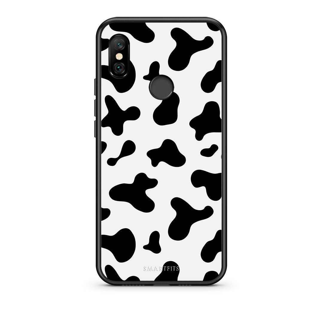 Xiaomi Redmi Note 6 Pro Cow Print θήκη από τη Smartfits με σχέδιο στο πίσω μέρος και μαύρο περίβλημα | Smartphone case with colorful back and black bezels by Smartfits