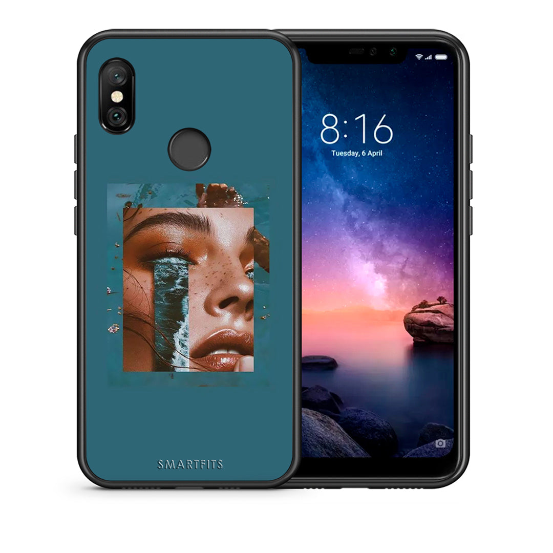 Θήκη Xiaomi Redmi Note 6 Pro Cry An Ocean από τη Smartfits με σχέδιο στο πίσω μέρος και μαύρο περίβλημα | Xiaomi Redmi Note 6 Pro Cry An Ocean case with colorful back and black bezels