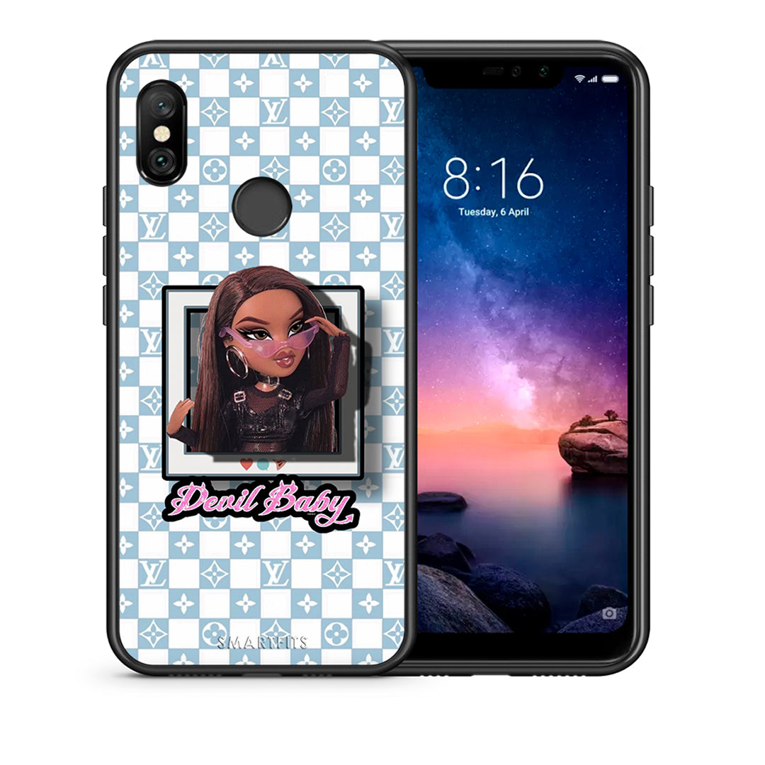 Θήκη Αγίου Βαλεντίνου Xiaomi Redmi Note 6 Pro Devil Baby από τη Smartfits με σχέδιο στο πίσω μέρος και μαύρο περίβλημα | Xiaomi Redmi Note 6 Pro Devil Baby case with colorful back and black bezels