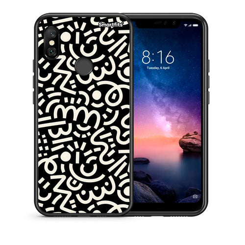 Θήκη Xiaomi Redmi Note 6 Pro Doodle Art από τη Smartfits με σχέδιο στο πίσω μέρος και μαύρο περίβλημα | Xiaomi Redmi Note 6 Pro Doodle Art case with colorful back and black bezels