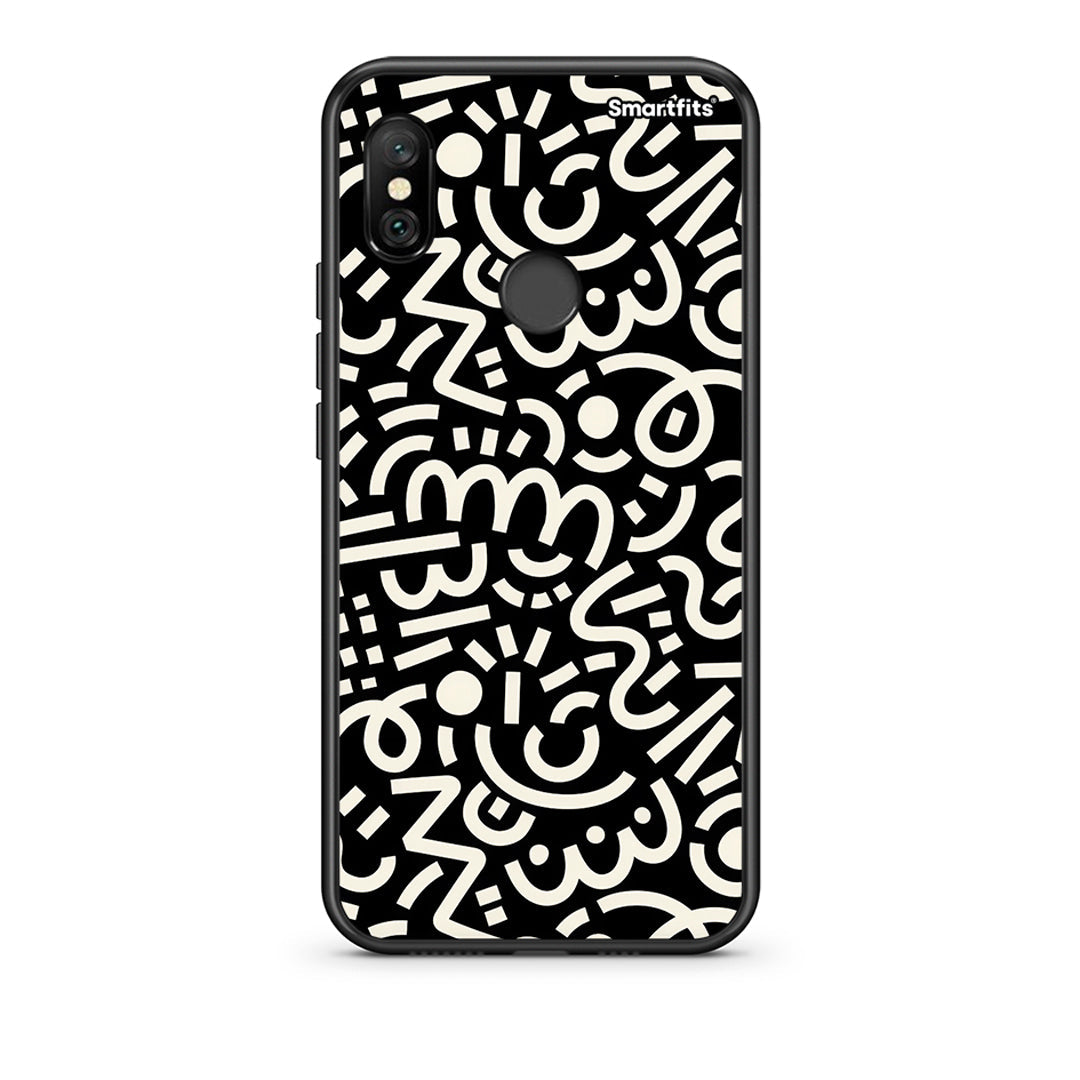 Xiaomi Redmi Note 6 Pro Doodle Art Θήκη από τη Smartfits με σχέδιο στο πίσω μέρος και μαύρο περίβλημα | Smartphone case with colorful back and black bezels by Smartfits