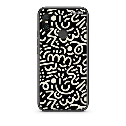 Xiaomi Redmi Note 6 Pro Doodle Art Θήκη από τη Smartfits με σχέδιο στο πίσω μέρος και μαύρο περίβλημα | Smartphone case with colorful back and black bezels by Smartfits
