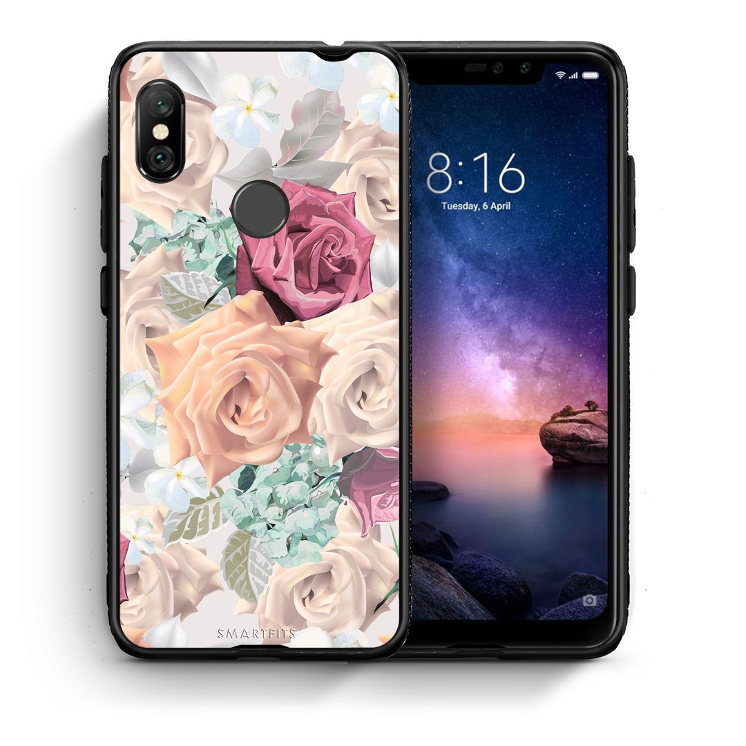 Θήκη Xiaomi Redmi Note 6 Pro Bouquet Floral από τη Smartfits με σχέδιο στο πίσω μέρος και μαύρο περίβλημα | Xiaomi Redmi Note 6 Pro Bouquet Floral case with colorful back and black bezels