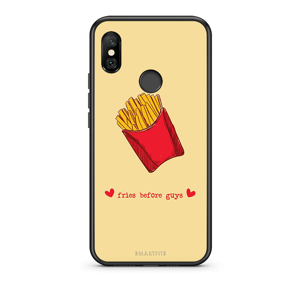 Xiaomi Redmi Note 6 Pro Fries Before Guys Θήκη Αγίου Βαλεντίνου από τη Smartfits με σχέδιο στο πίσω μέρος και μαύρο περίβλημα | Smartphone case with colorful back and black bezels by Smartfits