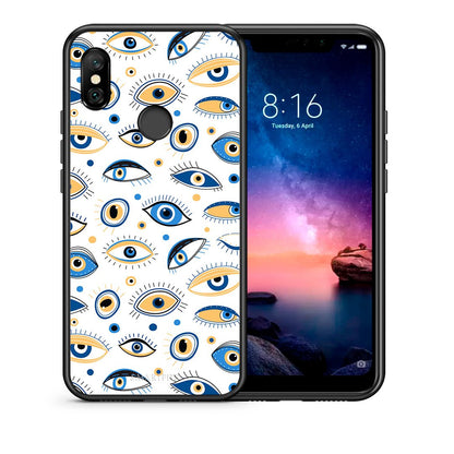 Θήκη Xiaomi Redmi Note 6 Pro Ftou Ftou από τη Smartfits με σχέδιο στο πίσω μέρος και μαύρο περίβλημα | Xiaomi Redmi Note 6 Pro Ftou Ftou case with colorful back and black bezels
