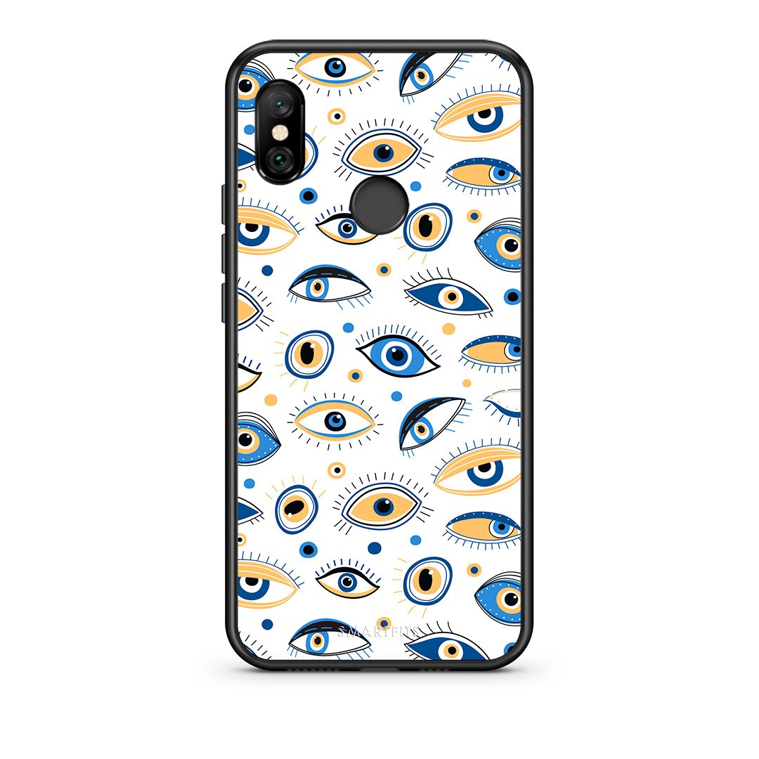 Xiaomi Redmi Note 6 Pro Ftou Ftou θήκη από τη Smartfits με σχέδιο στο πίσω μέρος και μαύρο περίβλημα | Smartphone case with colorful back and black bezels by Smartfits