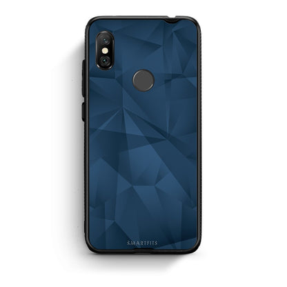 39 - Xiaomi Redmi Note 6 Pro  Blue Abstract Geometric case, cover, bumper