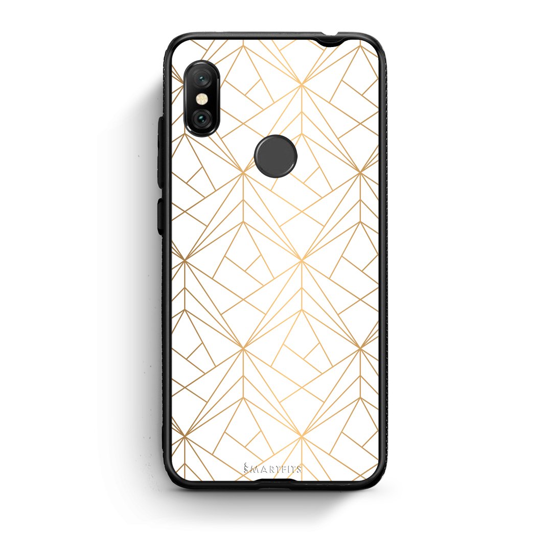 111 - Xiaomi Redmi Note 6 Pro  Luxury White Geometric case, cover, bumper
