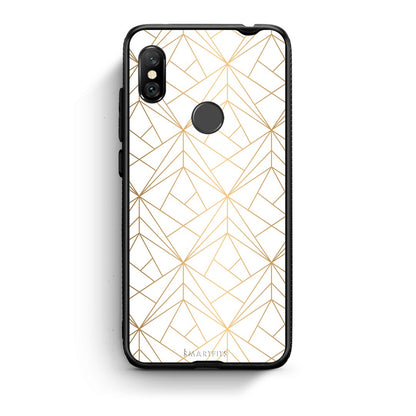 111 - Xiaomi Redmi Note 6 Pro  Luxury White Geometric case, cover, bumper