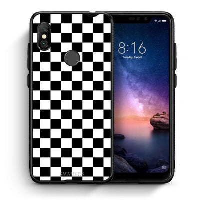 Θήκη Xiaomi Redmi Note 6 Pro Squares Geometric από τη Smartfits με σχέδιο στο πίσω μέρος και μαύρο περίβλημα | Xiaomi Redmi Note 6 Pro Squares Geometric case with colorful back and black bezels