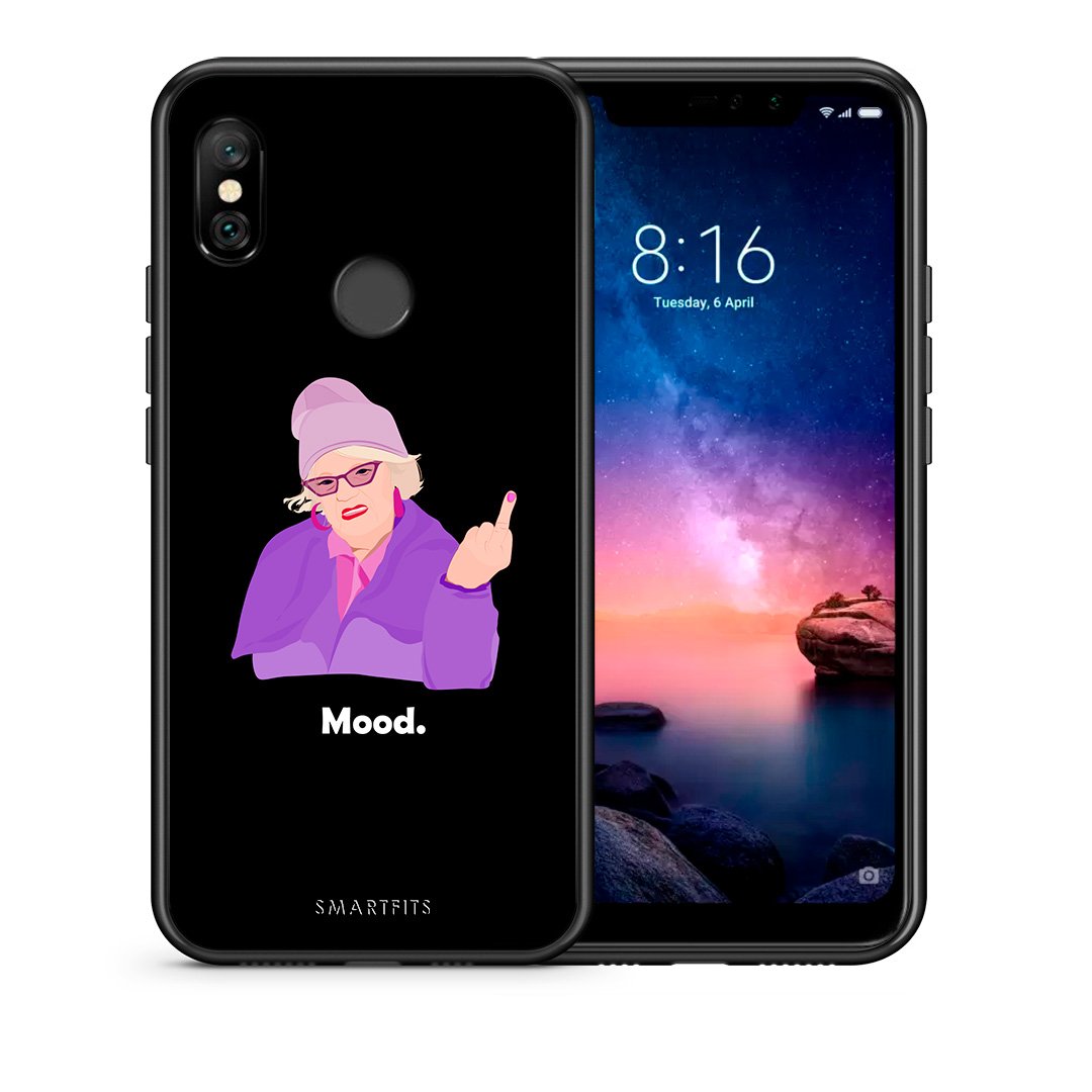 Θήκη Xiaomi Redmi Note 6 Pro Grandma Mood Black από τη Smartfits με σχέδιο στο πίσω μέρος και μαύρο περίβλημα | Xiaomi Redmi Note 6 Pro Grandma Mood Black case with colorful back and black bezels