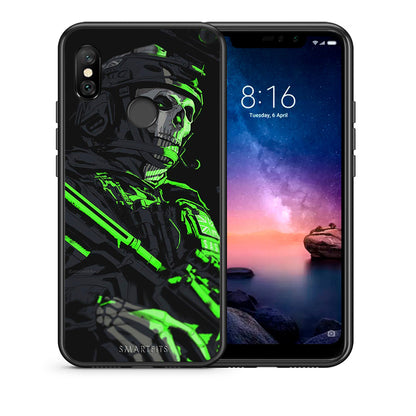 Θήκη Αγίου Βαλεντίνου Xiaomi Redmi Note 6 Pro Green Soldier από τη Smartfits με σχέδιο στο πίσω μέρος και μαύρο περίβλημα | Xiaomi Redmi Note 6 Pro Green Soldier case with colorful back and black bezels