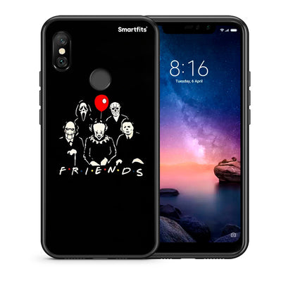 Θήκη Xiaomi Redmi Note 6 Pro Halloween Friends από τη Smartfits με σχέδιο στο πίσω μέρος και μαύρο περίβλημα | Xiaomi Redmi Note 6 Pro Halloween Friends case with colorful back and black bezels