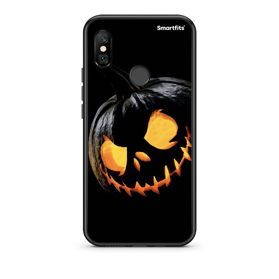 Xiaomi Redmi Note 6 Pro Halloween Scary Pumpkin Θήκη από τη Smartfits με σχέδιο στο πίσω μέρος και μαύρο περίβλημα | Smartphone case with colorful back and black bezels by Smartfits