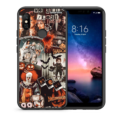 Θήκη Xiaomi Redmi Note 6 Pro Halloween Spooky Season από τη Smartfits με σχέδιο στο πίσω μέρος και μαύρο περίβλημα | Xiaomi Redmi Note 6 Pro Halloween Spooky Season case with colorful back and black bezels