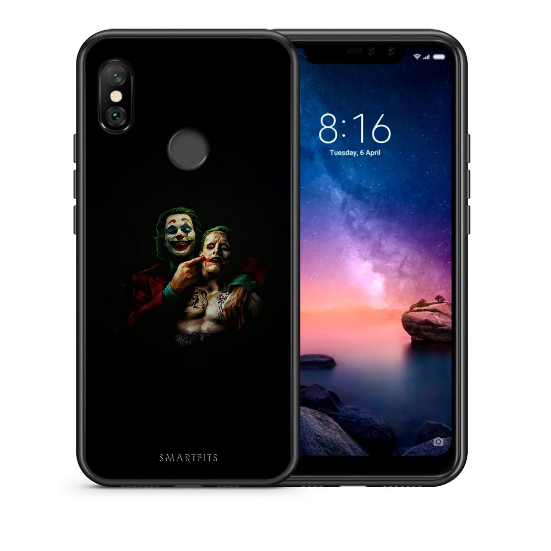 Θήκη Xiaomi Redmi Note 6 Pro Clown Hero από τη Smartfits με σχέδιο στο πίσω μέρος και μαύρο περίβλημα | Xiaomi Redmi Note 6 Pro Clown Hero case with colorful back and black bezels