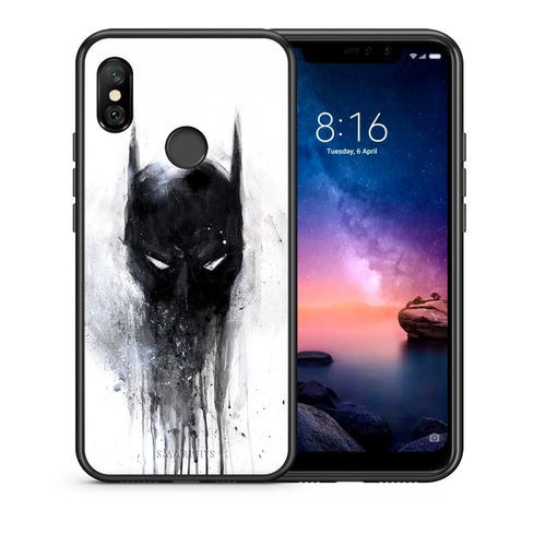 Θήκη Xiaomi Redmi Note 6 Pro Paint Bat Hero από τη Smartfits με σχέδιο στο πίσω μέρος και μαύρο περίβλημα | Xiaomi Redmi Note 6 Pro Paint Bat Hero case with colorful back and black bezels