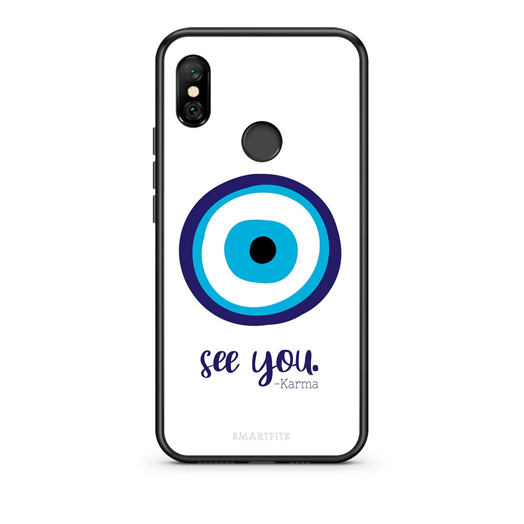 Xiaomi Redmi Note 6 Pro Karma Says θήκη από τη Smartfits με σχέδιο στο πίσω μέρος και μαύρο περίβλημα | Smartphone case with colorful back and black bezels by Smartfits