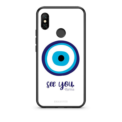 Xiaomi Redmi Note 6 Pro Karma Says θήκη από τη Smartfits με σχέδιο στο πίσω μέρος και μαύρο περίβλημα | Smartphone case with colorful back and black bezels by Smartfits