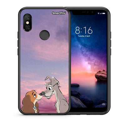 Θήκη Xiaomi Redmi Note 6 Pro Lady And Tramp από τη Smartfits με σχέδιο στο πίσω μέρος και μαύρο περίβλημα | Xiaomi Redmi Note 6 Pro Lady And Tramp case with colorful back and black bezels