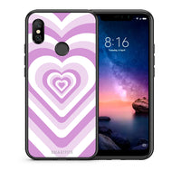 Thumbnail for Θήκη Xiaomi Redmi Note 6 Pro Lilac Hearts από τη Smartfits με σχέδιο στο πίσω μέρος και μαύρο περίβλημα | Xiaomi Redmi Note 6 Pro Lilac Hearts case with colorful back and black bezels