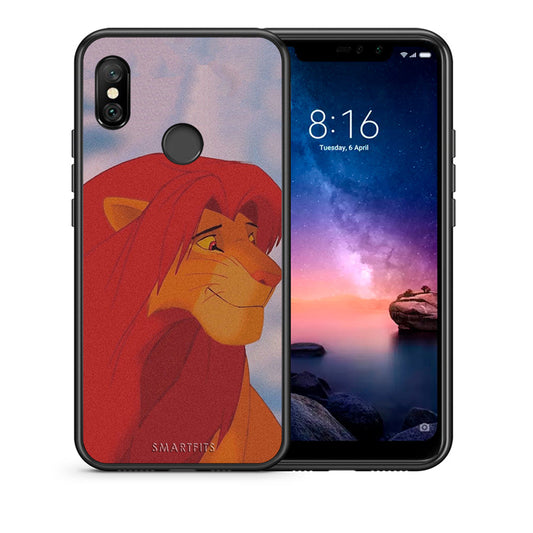 Θήκη Αγίου Βαλεντίνου Xiaomi Redmi Note 6 Pro Lion Love 1 από τη Smartfits με σχέδιο στο πίσω μέρος και μαύρο περίβλημα | Xiaomi Redmi Note 6 Pro Lion Love 1 case with colorful back and black bezels