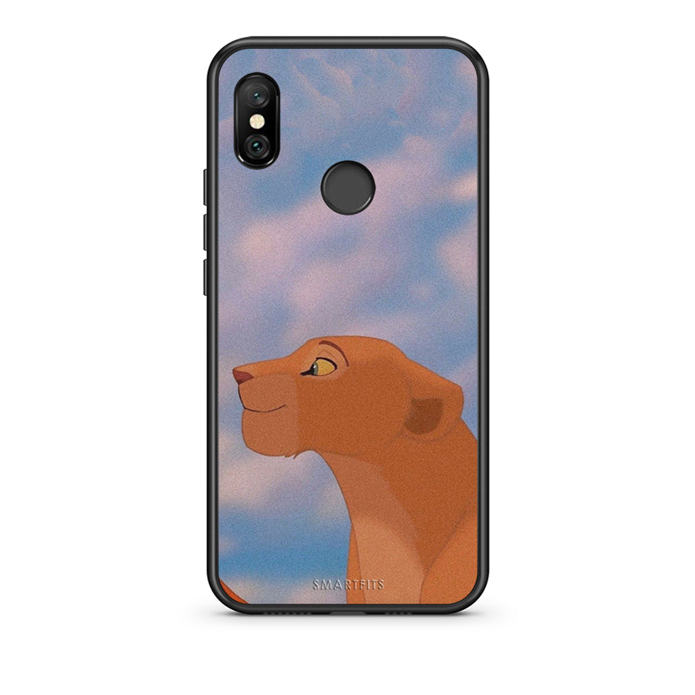 Xiaomi Redmi Note 6 Pro Lion Love 2 Θήκη Αγίου Βαλεντίνου από τη Smartfits με σχέδιο στο πίσω μέρος και μαύρο περίβλημα | Smartphone case with colorful back and black bezels by Smartfits