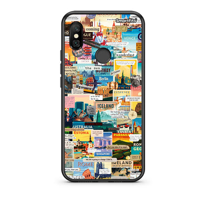 Xiaomi Redmi Note 6 Pro Live To Travel θήκη από τη Smartfits με σχέδιο στο πίσω μέρος και μαύρο περίβλημα | Smartphone case with colorful back and black bezels by Smartfits