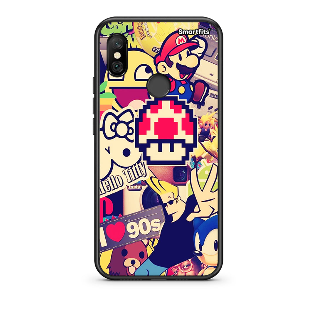 Xiaomi Redmi Note 6 Pro Love The 90s θήκη από τη Smartfits με σχέδιο στο πίσω μέρος και μαύρο περίβλημα | Smartphone case with colorful back and black bezels by Smartfits