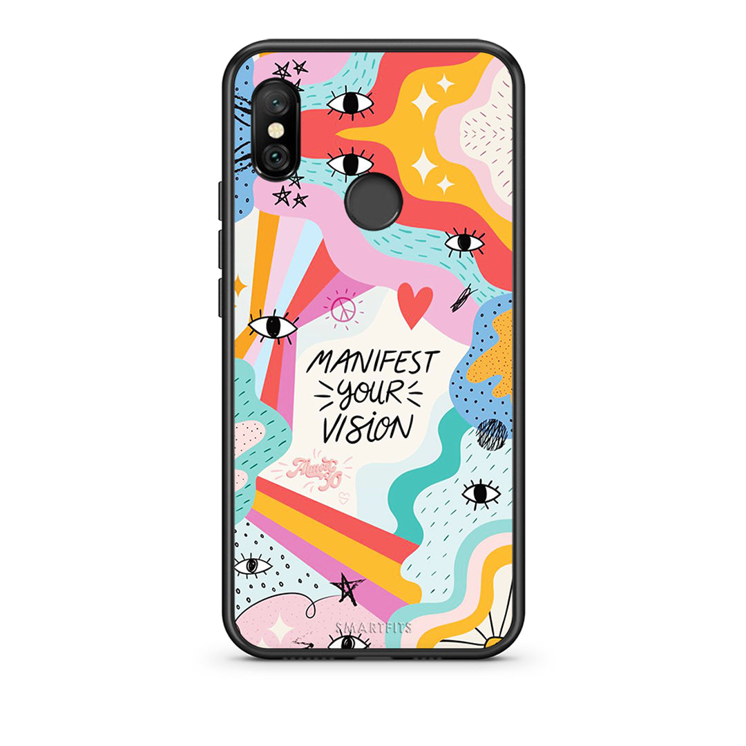 Xiaomi Redmi Note 6 Pro Manifest Your Vision θήκη από τη Smartfits με σχέδιο στο πίσω μέρος και μαύρο περίβλημα | Smartphone case with colorful back and black bezels by Smartfits