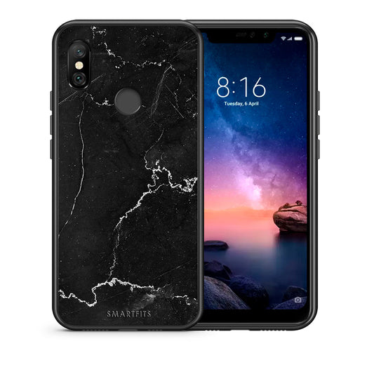 Θήκη Xiaomi Redmi Note 6 Pro Marble Black από τη Smartfits με σχέδιο στο πίσω μέρος και μαύρο περίβλημα | Xiaomi Redmi Note 6 Pro Marble Black case with colorful back and black bezels